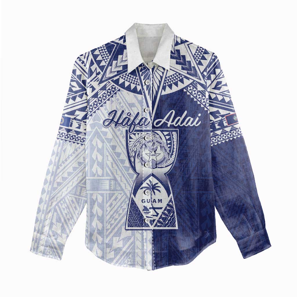 Personalised Northern Mariana Islands And Guam Women Casual Shirt Latte Stone With Tribal Pattern LT05 - Polynesian Pride