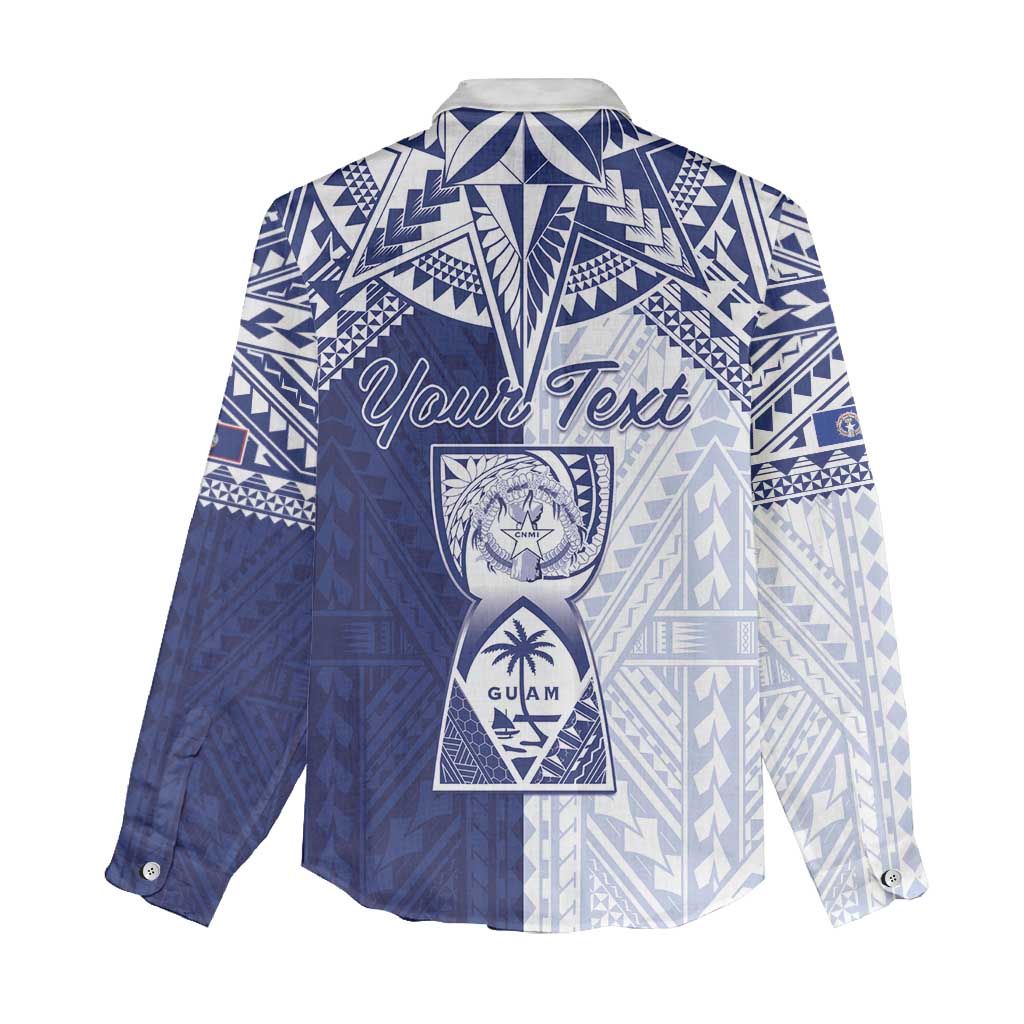 Personalised Northern Mariana Islands And Guam Women Casual Shirt Latte Stone With Tribal Pattern LT05 - Polynesian Pride