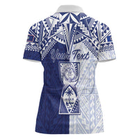 Personalised Northern Mariana Islands And Guam Women Polo Shirt Latte Stone With Tribal Pattern LT05 - Polynesian Pride