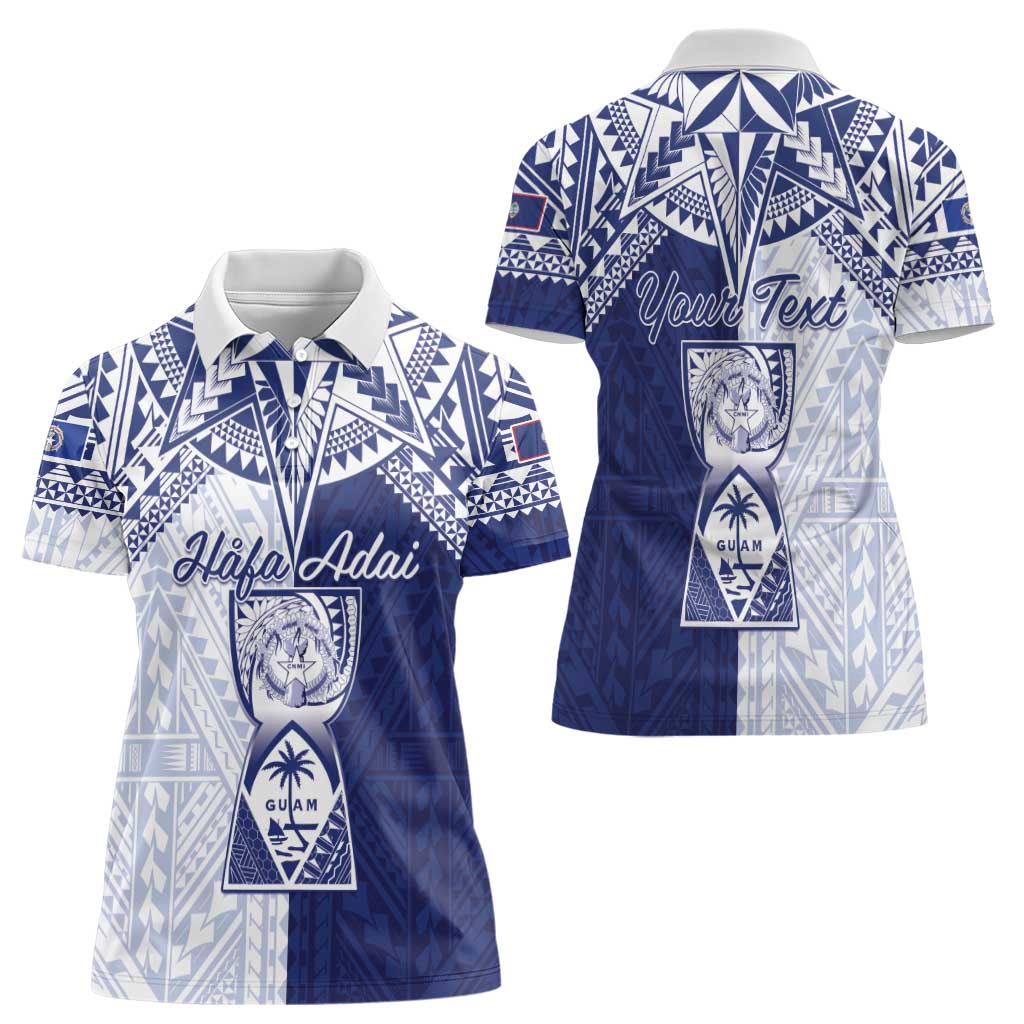 Personalised Northern Mariana Islands And Guam Women Polo Shirt Latte Stone With Tribal Pattern LT05 - Polynesian Pride