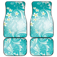 Polynesian Jellyfish Car Mats With Plumeria Teal