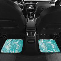 Polynesian Jellyfish Car Mats With Plumeria Teal