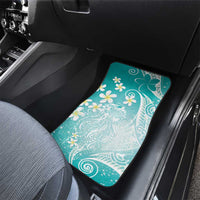 Polynesian Jellyfish Car Mats With Plumeria Teal