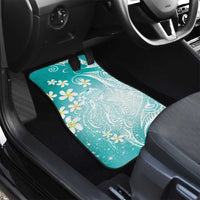Polynesian Jellyfish Car Mats With Plumeria Teal