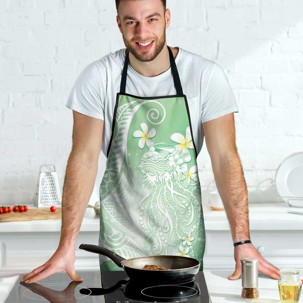 Polynesian Jellyfish Apron With Plumeria Green LT05 - Polynesian Pride