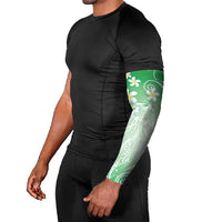 Polynesian Jellyfish Arm Sleeves With Plumeria Green