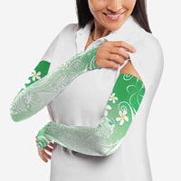 Polynesian Jellyfish Arm Sleeves With Plumeria Green