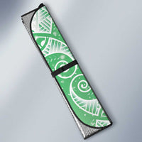 Polynesian Jellyfish Auto Sun Shade With Plumeria Green