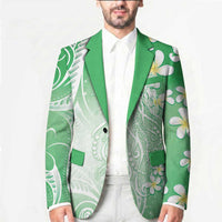 Polynesian Jellyfish Blazer With Plumeria Green