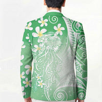 Polynesian Jellyfish Blazer With Plumeria Green