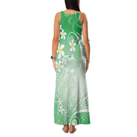 Polynesian Jellyfish Family Matching Tank Maxi Dress and Hawaiian Shirt With Plumeria Green LT05 - Polynesian Pride