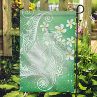 Polynesian Jellyfish Garden Flag With Plumeria Green