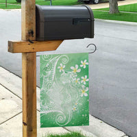 Polynesian Jellyfish Garden Flag With Plumeria Green
