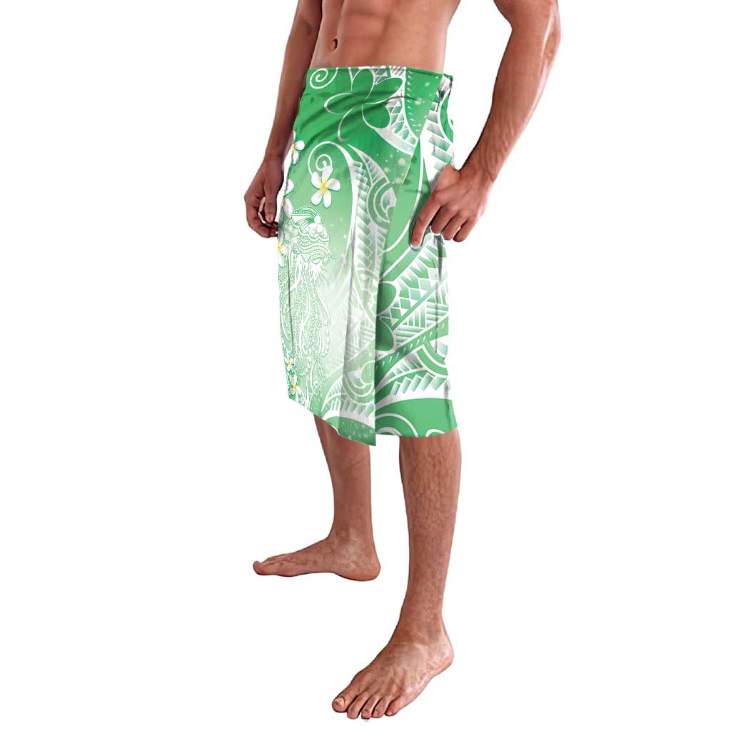 Polynesian Jellyfish Lavalava With Plumeria Green