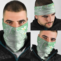 Polynesian Jellyfish Neck Gaiter With Plumeria Green LT05 - Polynesian Pride