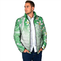 Polynesian Jellyfish Padded Jacket With Plumeria Green