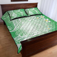 Polynesian Jellyfish Quilt Bed Set With Plumeria Green