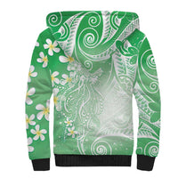 Polynesian Jellyfish Sherpa Hoodie With Plumeria Green LT05 - Polynesian Pride