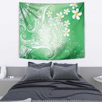 Polynesian Jellyfish Tapestry With Plumeria Green
