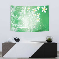 Polynesian Jellyfish Tapestry With Plumeria Green