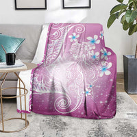 Polynesian Jellyfish Blanket With Plumeria Pink