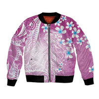 Polynesian Jellyfish Bomber Jacket With Plumeria Pink