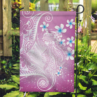 Polynesian Jellyfish Garden Flag With Plumeria Pink