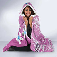 Polynesian Jellyfish Hooded Blanket With Plumeria Pink
