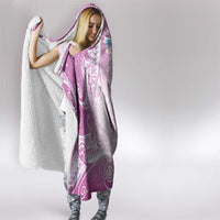 Polynesian Jellyfish Hooded Blanket With Plumeria Pink