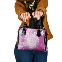 Polynesian Jellyfish Shoulder Handbag With Plumeria Pink