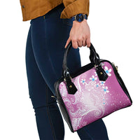 Polynesian Jellyfish Shoulder Handbag With Plumeria Pink