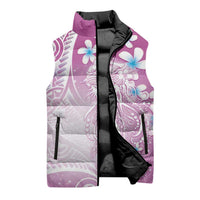 Polynesian Jellyfish Sleeveless Puffer Jacket With Plumeria Pink LT05 - Polynesian Pride