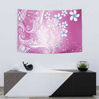 Polynesian Jellyfish Tapestry With Plumeria Pink