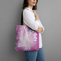 Polynesian Jellyfish Tote Bag With Plumeria Pink