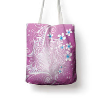 Polynesian Jellyfish Tote Bag With Plumeria Pink