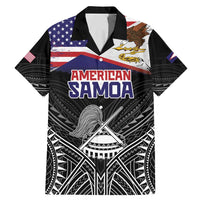 American Samoa Flag Day Family Matching Mermaid Dress and Hawaiian Shirt Bald Eagle With Polynesian Pattern