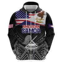 American Samoa Flag Day Hoodie Bald Eagle With Polynesian Pattern