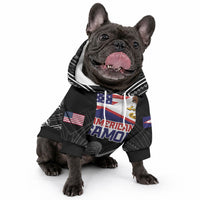 Personalised American Samoa Flag Day Pet Hoodie Bald Eagle With Polynesian Pattern