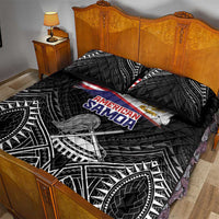 American Samoa Flag Day Quilt Bed Set Bald Eagle With Polynesian Pattern