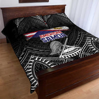 American Samoa Flag Day Quilt Bed Set Bald Eagle With Polynesian Pattern