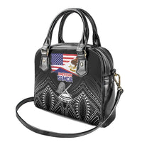 American Samoa Flag Day Shoulder Handbag Bald Eagle With Polynesian Pattern