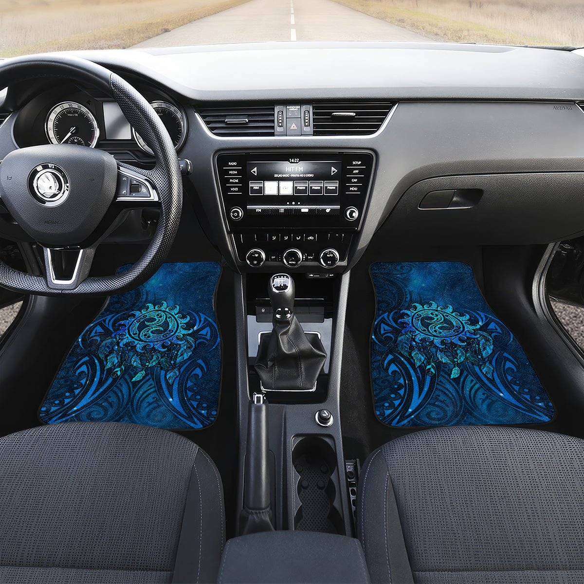 New Zealand Dream Catcher Car Mats Maori Koru Pattern Blue Version