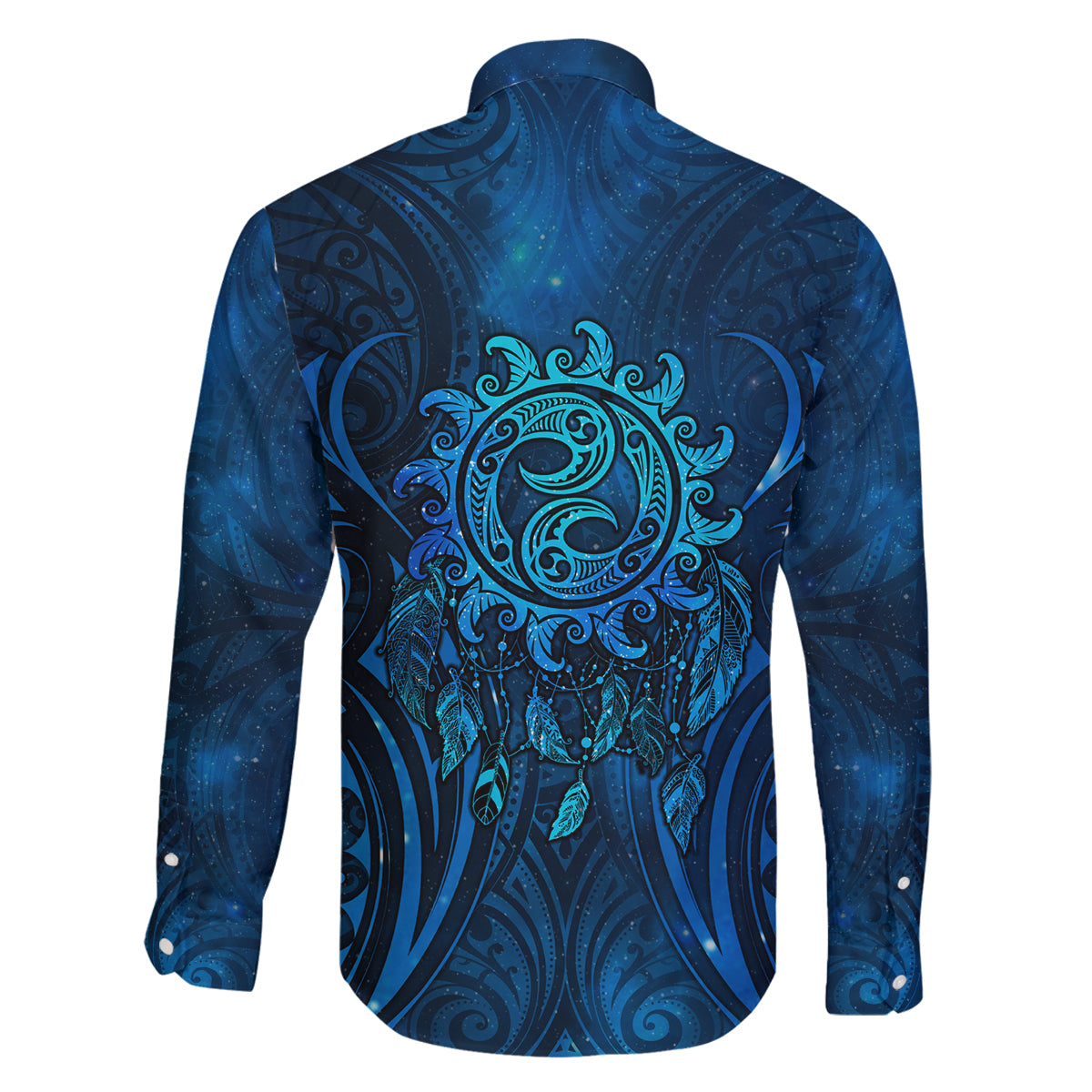 New Zealand Dream Catcher Family Matching Summer Maxi Dress and Hawaiian Shirt Maori Koru Pattern Blue Version LT05 - Polynesian Pride