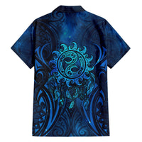 New Zealand Dream Catcher Hawaiian Shirt Maori Koru Pattern Blue Version