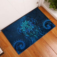 New Zealand Dream Catcher Rubber Doormat Maori Koru Pattern Blue Version
