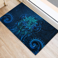 New Zealand Dream Catcher Rubber Doormat Maori Koru Pattern Blue Version