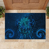 New Zealand Dream Catcher Rubber Doormat Maori Koru Pattern Blue Version