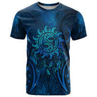 New Zealand Dream Catcher T Shirt Maori Koru Pattern Blue Version LT05 Blue - Polynesian Pride