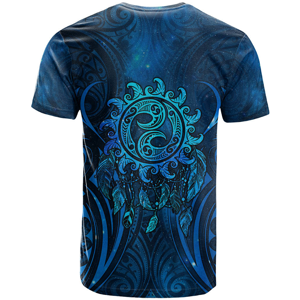 New Zealand Dream Catcher T Shirt Maori Koru Pattern Blue Version LT05 - Polynesian Pride