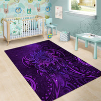 New Zealand Dream Catcher Area Rug Maori Koru Pattern Purple Version